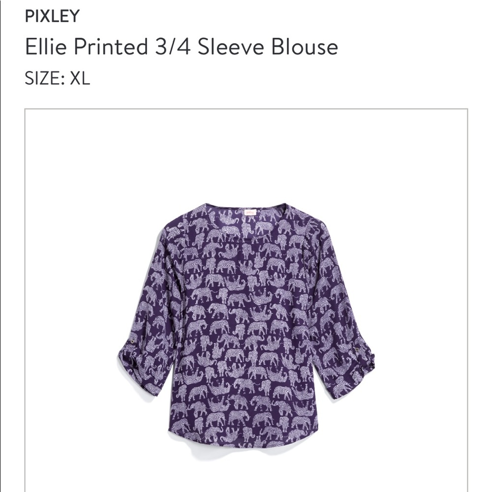 Pixley Ellie Printed 3/4 Sleeve Blouse Size XL